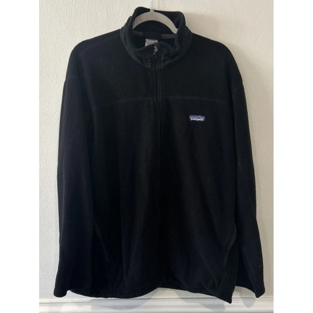 Patagonia Mens Large Black Full Zip Fleece Jacket Outdoor